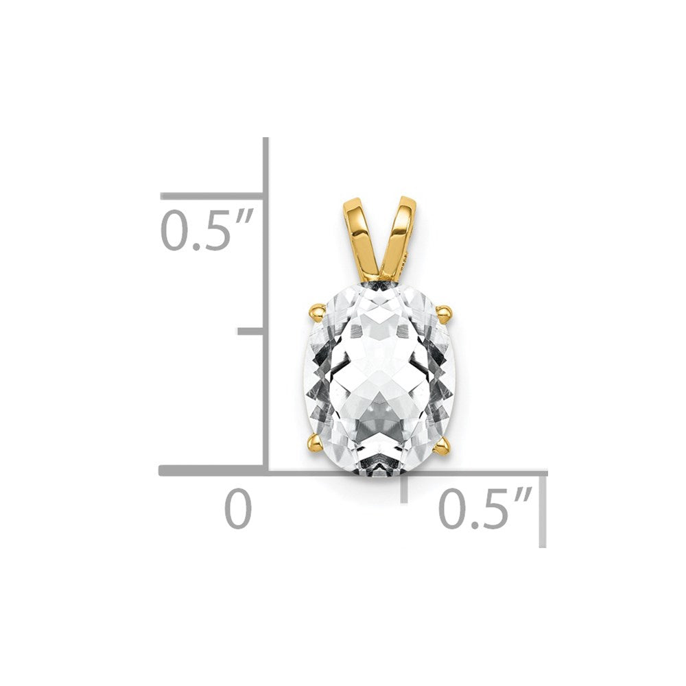 14K Gelbgold 9x7mm Oval Zirkonia Anhänger