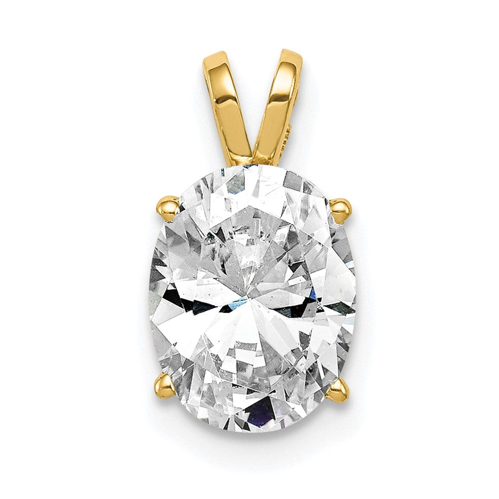 14K Gelbgold 9x7mm Oval Zirkonia Anhänger