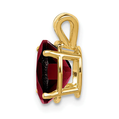 14K Gelbgold Anhänger mit ovalem Granat, 9x7mm