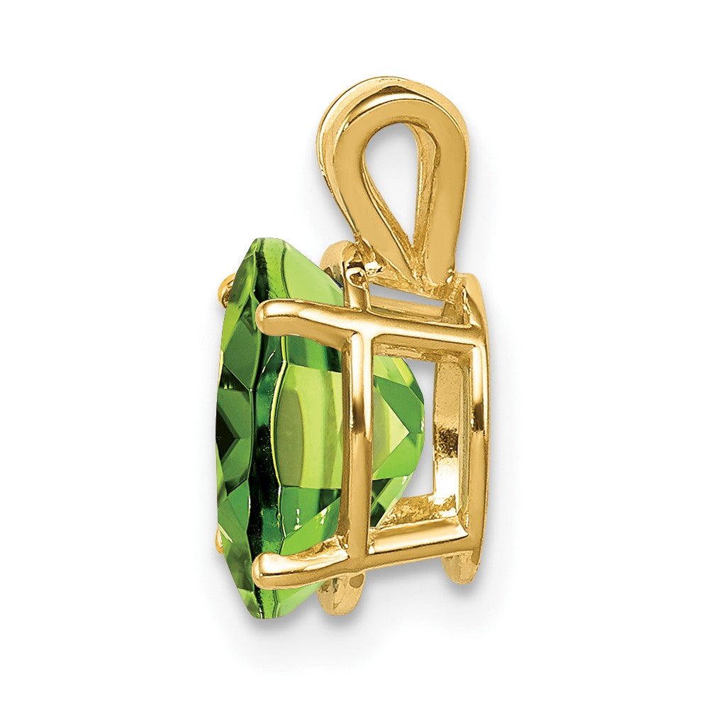 14K Gelbgold Anhänger mit ovalem Peridot 9x7mm