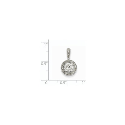 14K Weißgold Anhänger mit rundem echten Diamanten