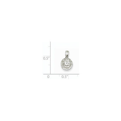 14K Weißgold Anhänger mit rundem echtem Diamant