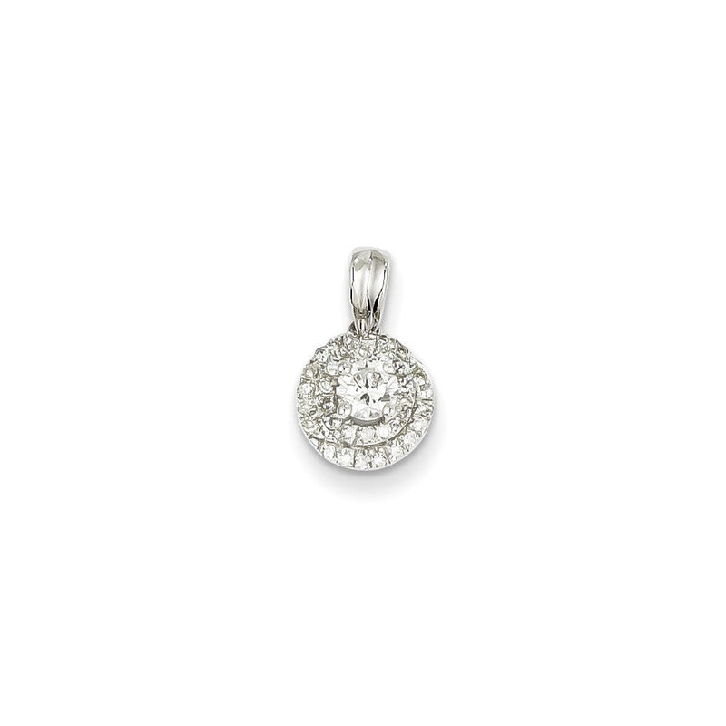 14K Weißgold Anhänger mit rundem echtem Diamant