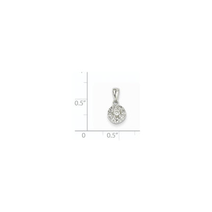 14K Weißgold Anhänger mit 0,13 ct. echtem rundem Diamant