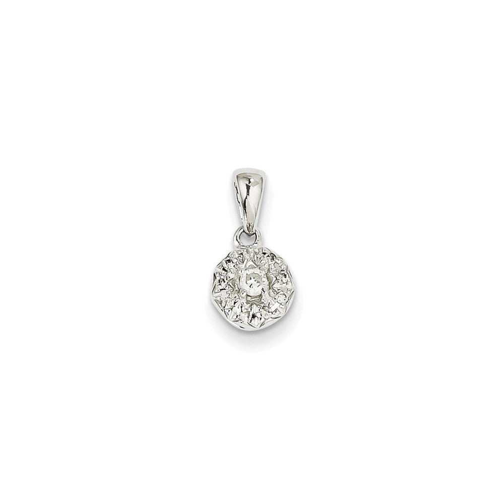 14K Weißgold Anhänger mit 0,13 ct. echtem rundem Diamant