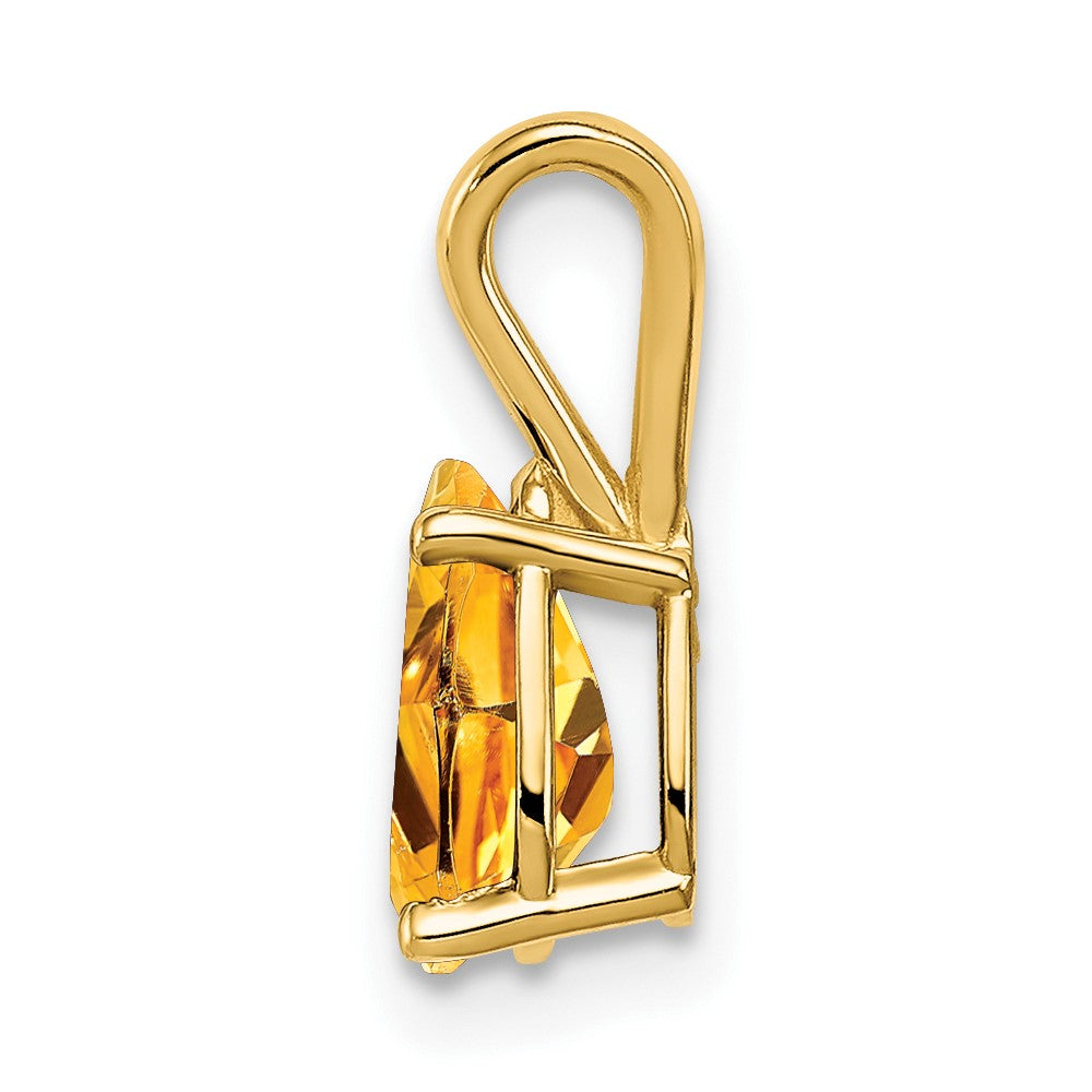 14K Gelbgold Anhänger mit birnenförmigem Citrin, 8x5mm