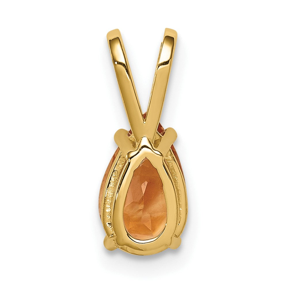 14K Gelbgold Anhänger mit birnenförmigem Citrin, 8x5mm