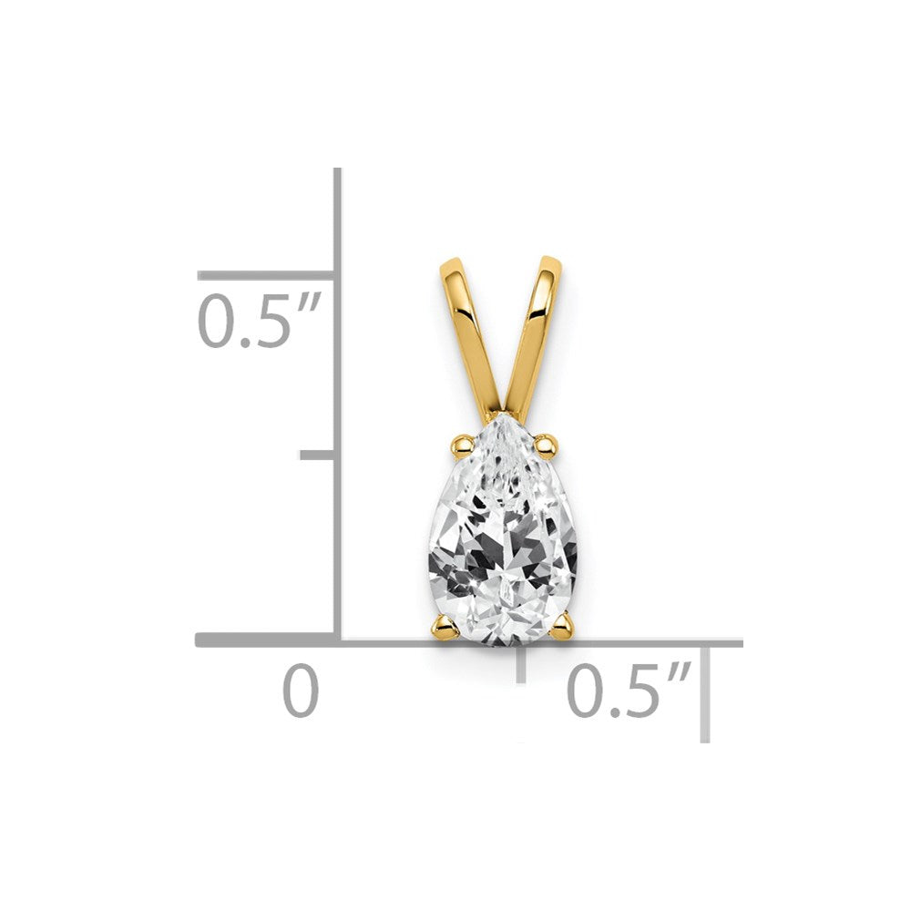 14K Gelbgold 8x5mm Tropfen Zirkonia Anhänger