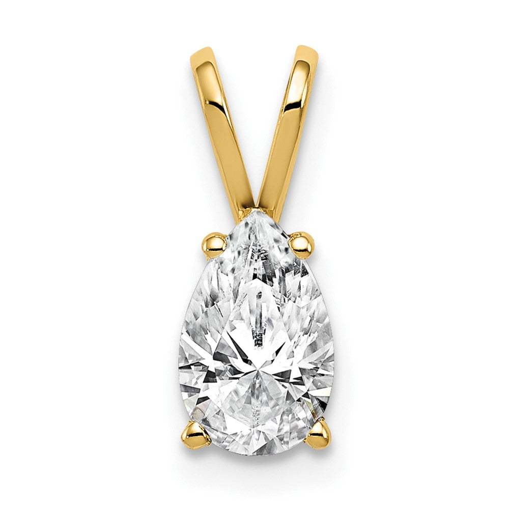 14K Gelbgold 8x5mm Tropfen Zirkonia Anhänger
