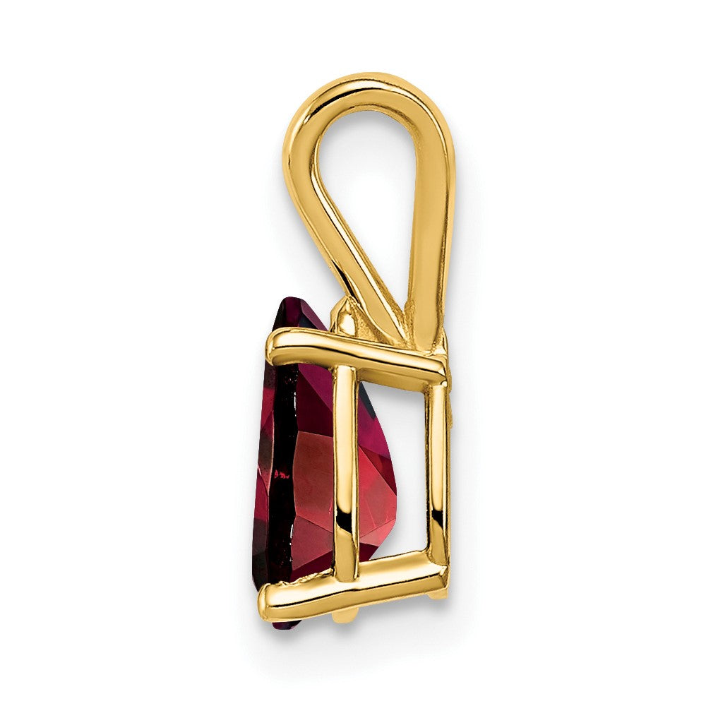 14K Gelbgold 8x5 mm Birnenschliff-Granat Checkerschliff-Anhänger