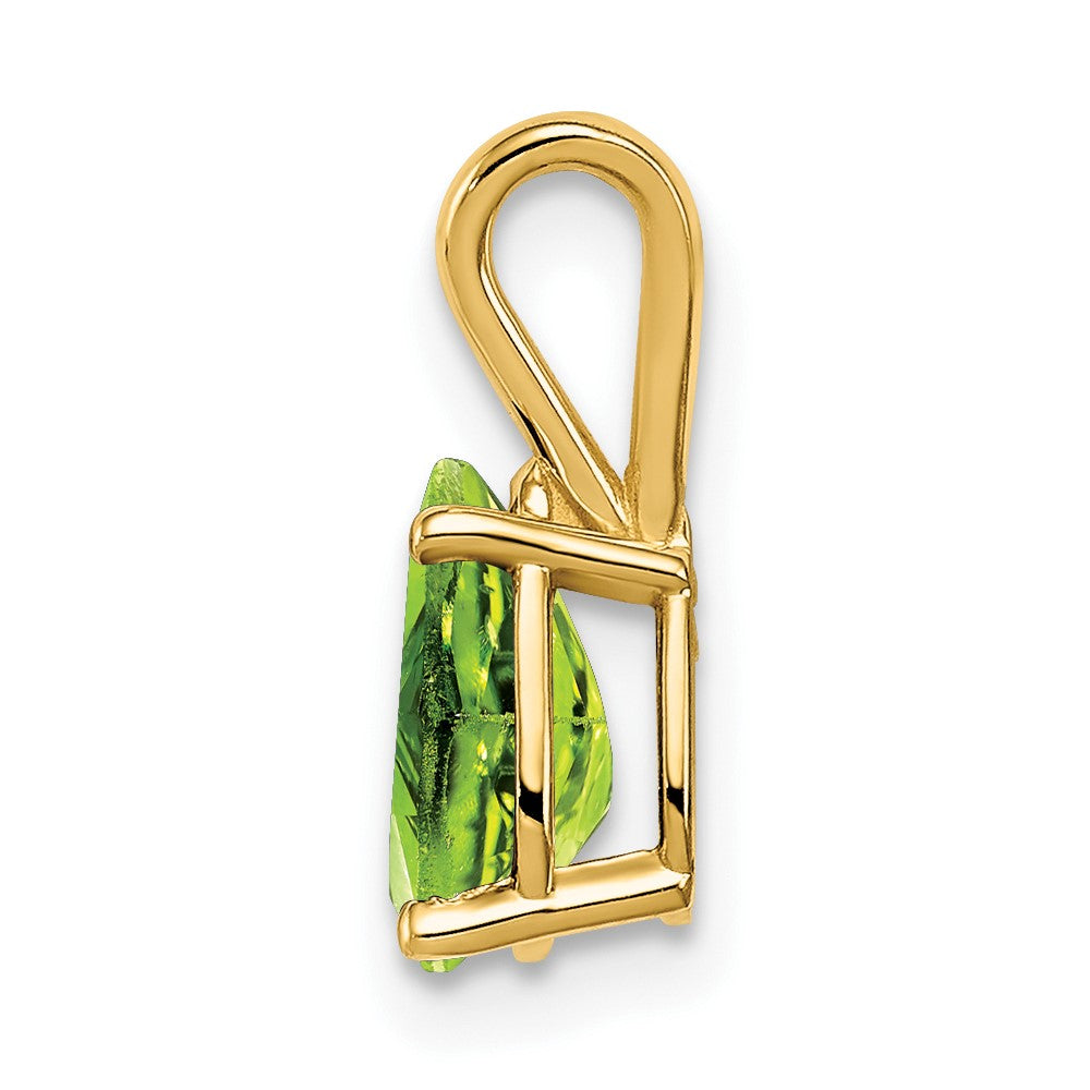 14K Gelbgold 8x5mm Peridot Anhänger im Karo-Schliff, Birnenform