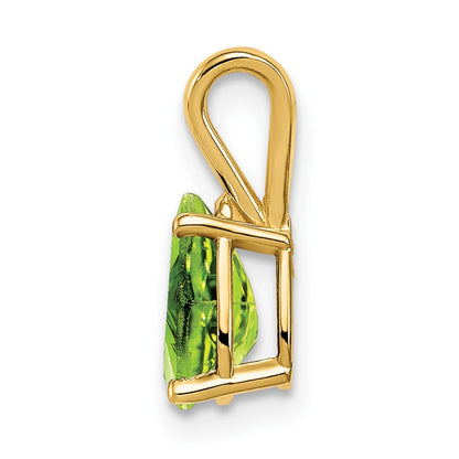 14K Gelbgold 8x5mm Peridot Anhänger im Karo-Schliff, Birnenform