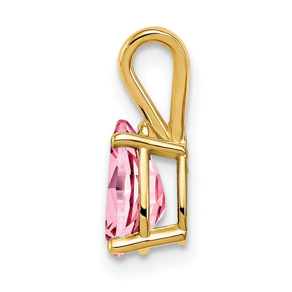 14K Gelbgold Anhänger mit 8x5mm birnenförmigem rosa Turmalin