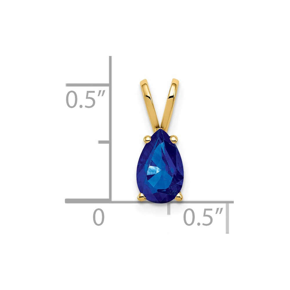 14K 8x5mm Birnenschliff-Saphir-Anhänger