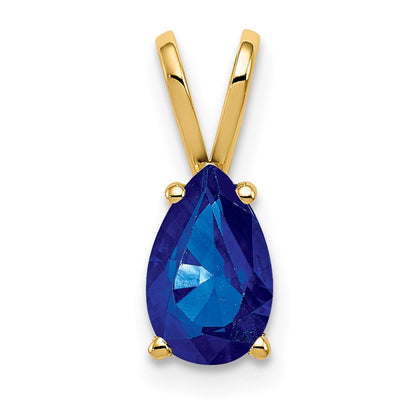 14K 8x5mm Birnenschliff-Saphir-Anhänger