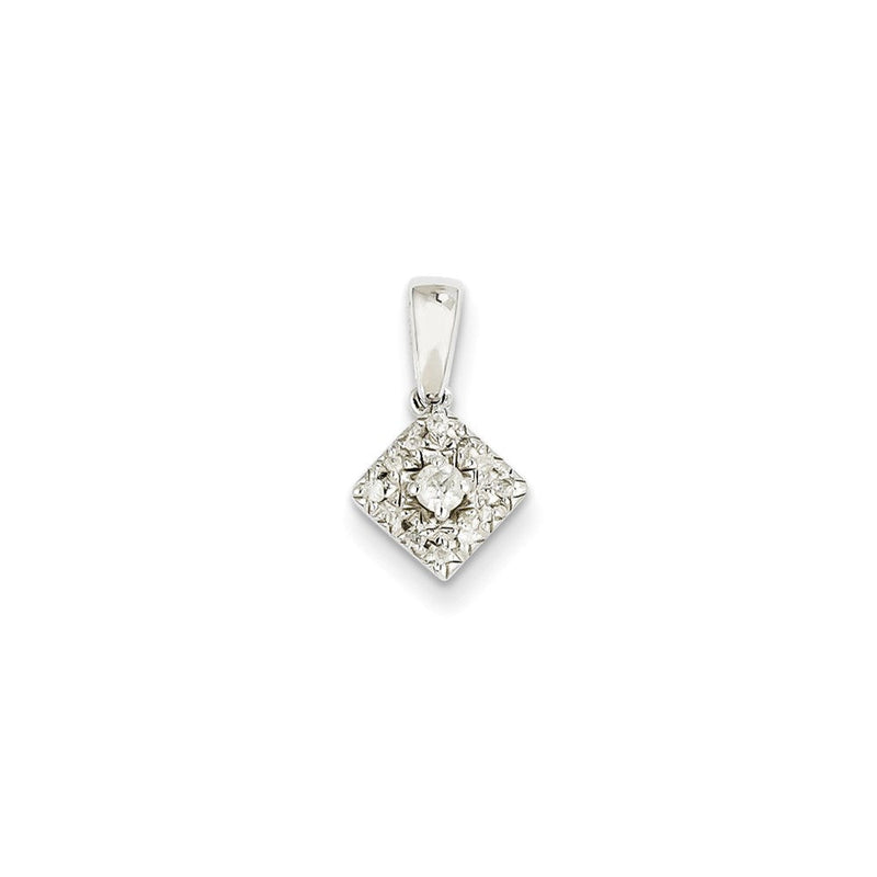 14K Weißgold Anhänger mit echten Diamanten