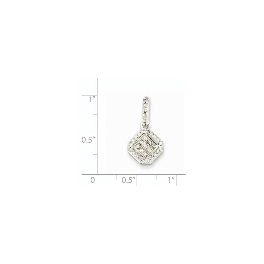 14K Weißgold Anhänger mit echtem Diamant
