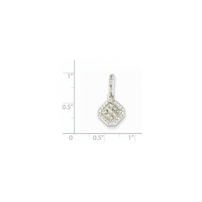 14K Weißgold Anhänger mit echtem Diamant