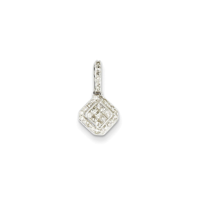 14K Weißgold Anhänger mit echten Diamanten