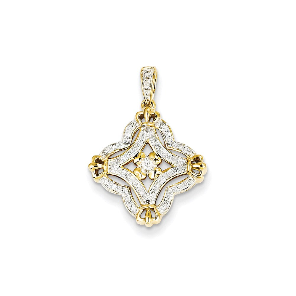 14K Gelbgold Anhänger mit echten Diamanten