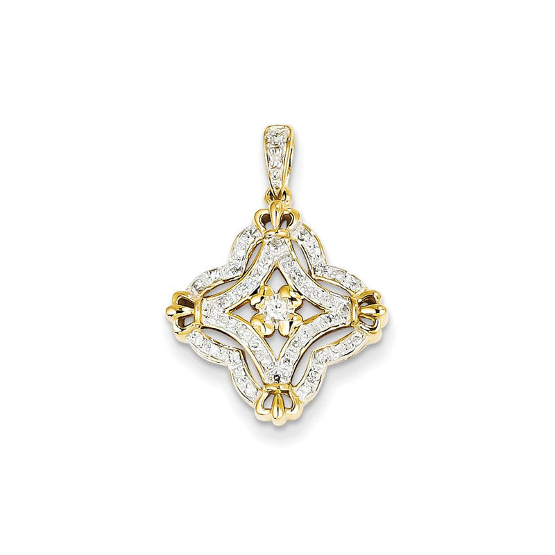 14K Gelbgold Anhänger mit echten Diamanten