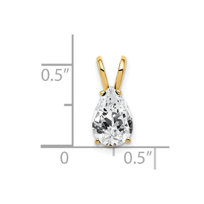 14K Gelbgold 9x6mm Tropfen Zirkonia Anhänger