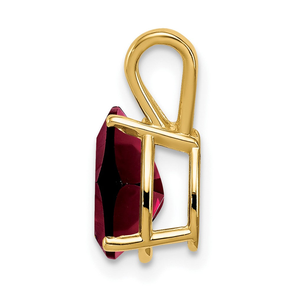 14K Gelbgold Anhänger mit 9x6 mm birnenförmigem Granat