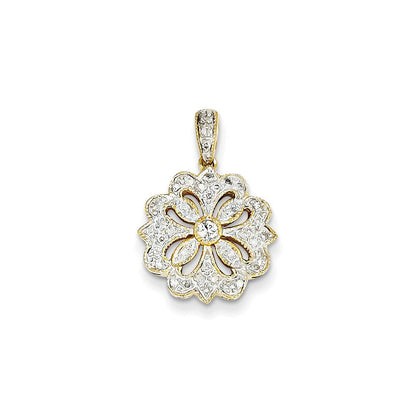 14K Two-Tone Diamant-Anhänger, 0,2 ct Gesamtgewicht