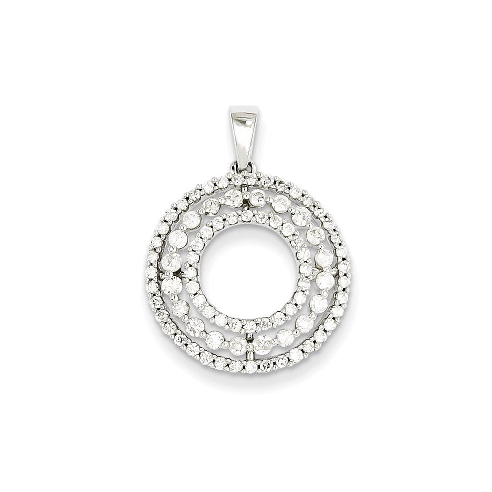 14K Weißgold Anhänger mit echtem Diamant