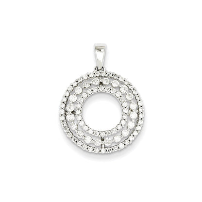 14K Weißgold Anhänger mit echtem Diamant