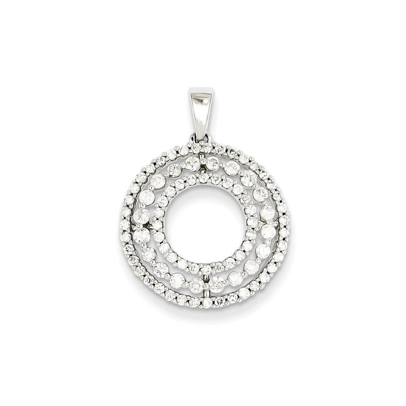 14K Weißgold Anhänger mit echtem Diamant