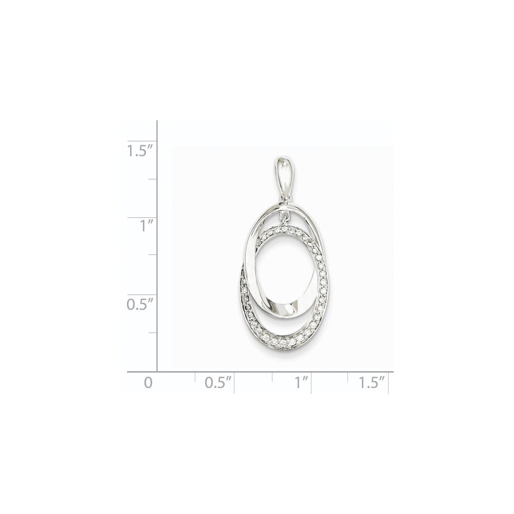 Ovaler Diamant-Anhänger aus 14K Weißgold