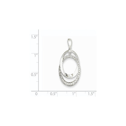 Ovaler Diamant-Anhänger aus 14K Weißgold