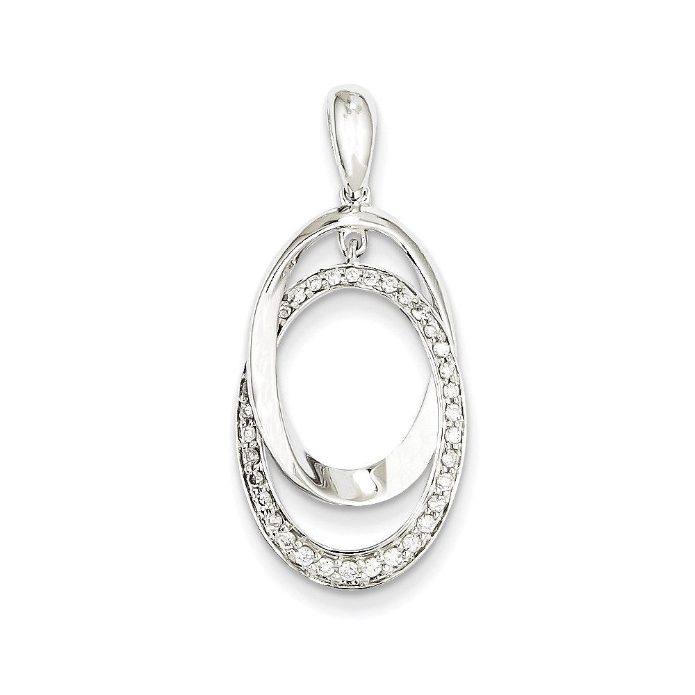 Ovaler Diamant-Anhänger aus 14K Weißgold
