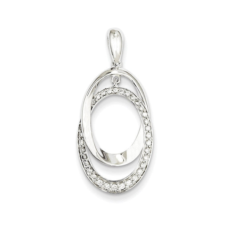 Ovaler Diamant-Anhänger aus 14K Weißgold