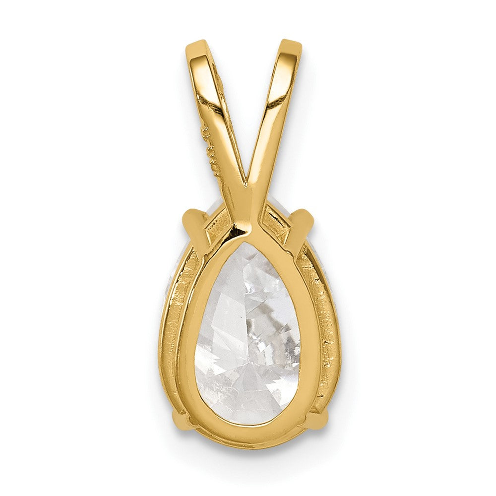 14K Gelbgold 10x7mm Tropfen Zirkonia Anhänger