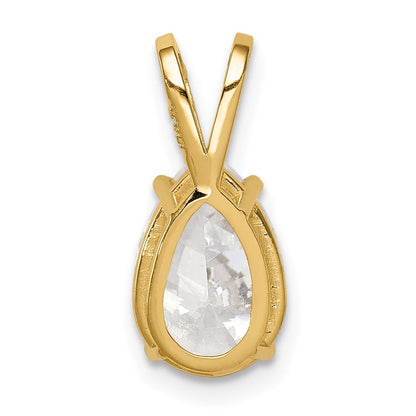14K Gelbgold 10x7mm Tropfen Zirkonia Anhänger