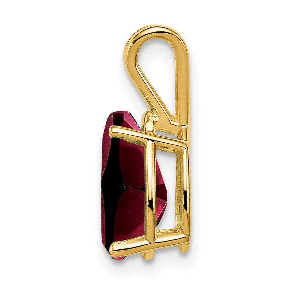 14K Gelbgold Anhänger mit birnenförmigem Granat, 10x7mm
