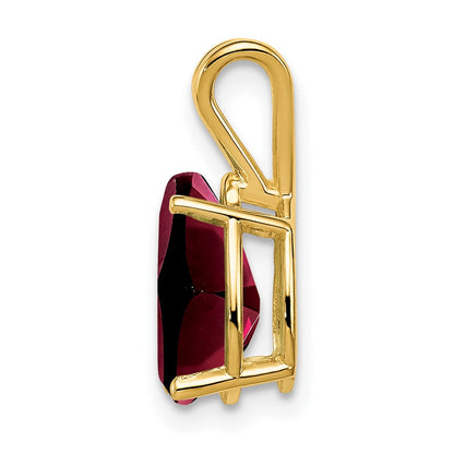 14K Gelbgold Anhänger mit birnenförmigem Granat, 10x7mm