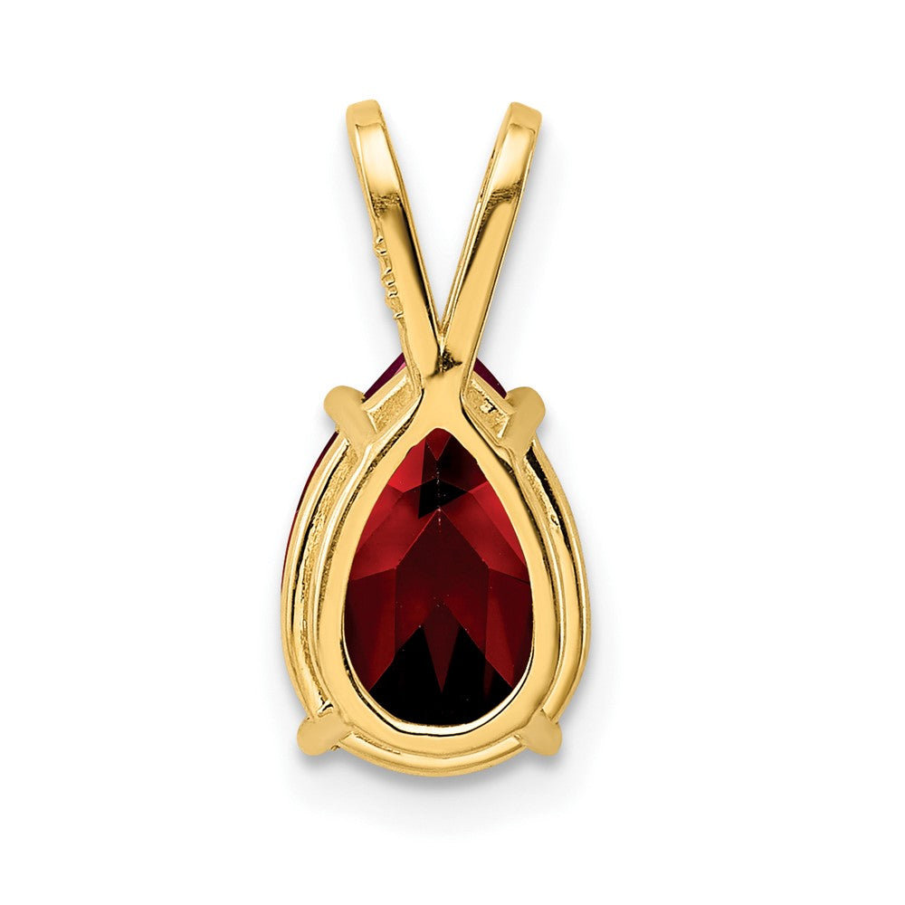 14K Gelbgold Anhänger mit birnenförmigem Granat, 10x7mm