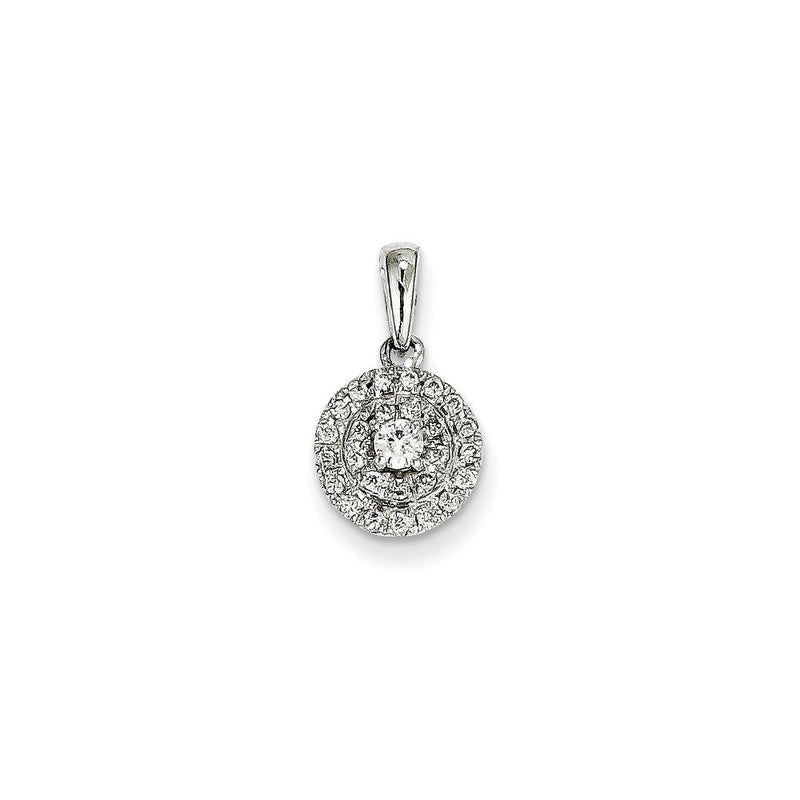 14K Weißgold Anhänger mit echtem Diamant