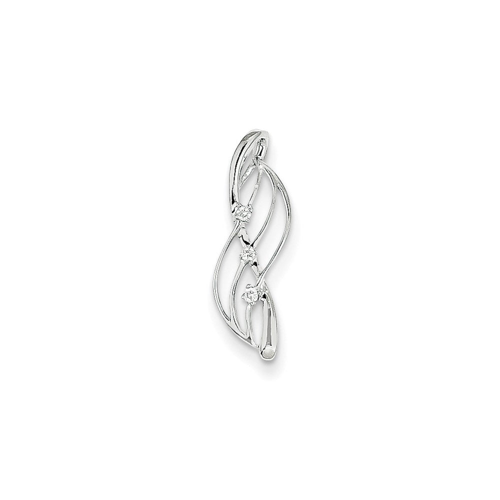 14K Weißgold Anhänger mit echtem Diamant zum Aufschieben