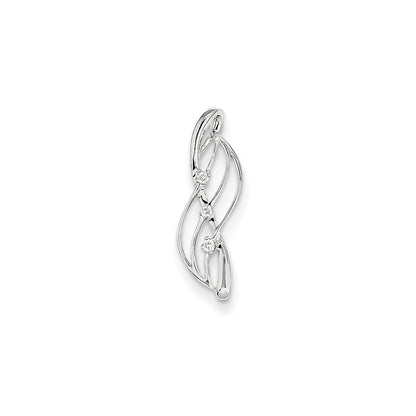 14K Weißgold Anhänger mit echtem Diamant zum Aufschieben