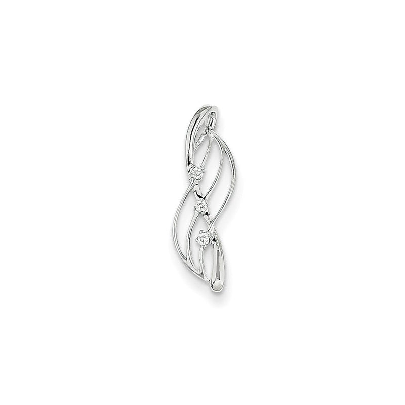 14K Weißgold Anhänger mit echtem Diamant zum Aufschieben