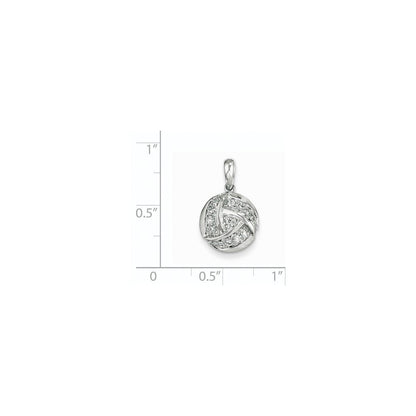 14K Weißgold & Echter Diamant Kreis-Anhänger