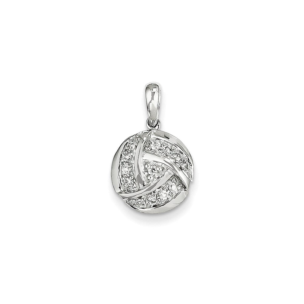 14K Weißgold & Echter Diamant Kreis-Anhänger