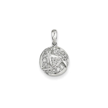 14K Weißgold & Echter Diamant Kreis-Anhänger
