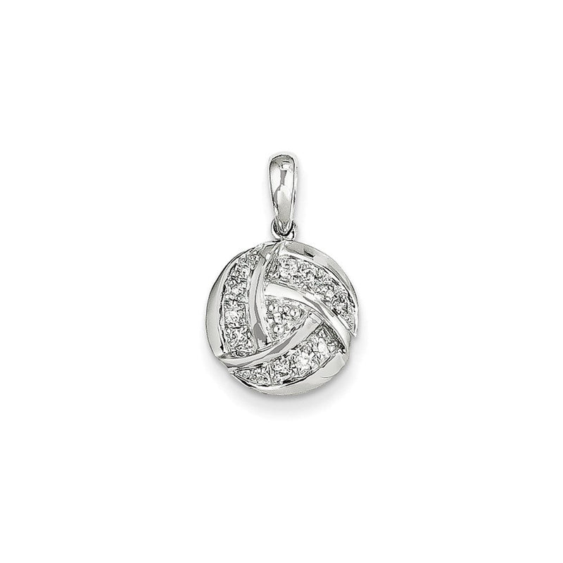 14K Weißgold & Echter Diamant Kreis-Anhänger