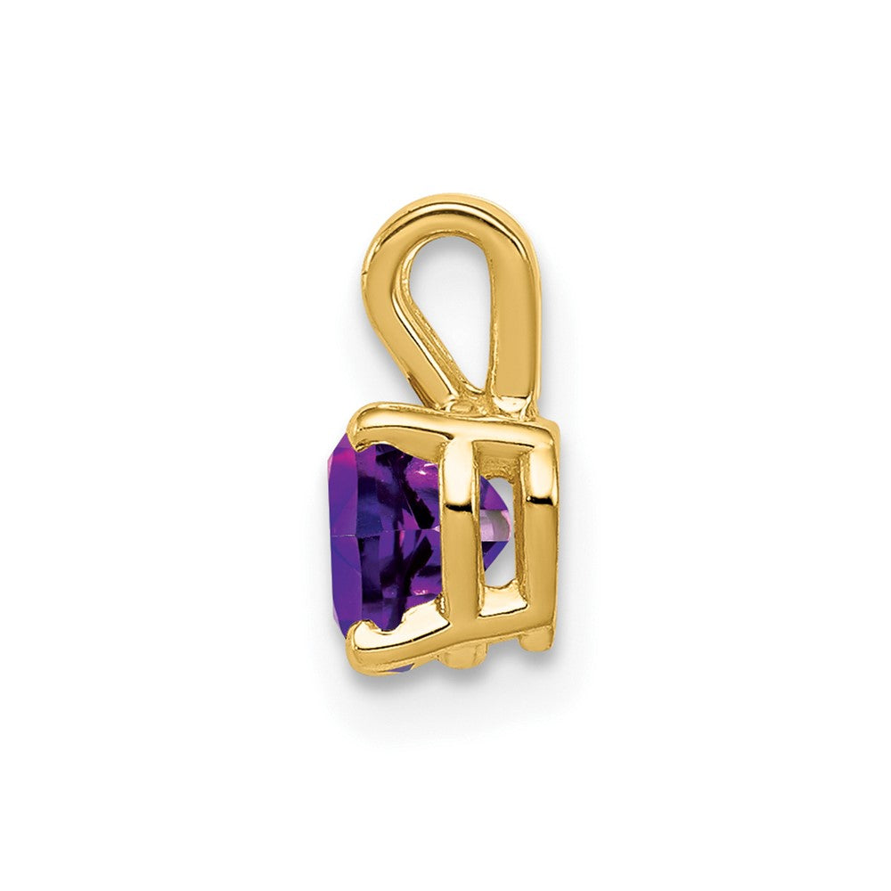 14K Gelbgold Herz-Anhänger mit 5-mm-Amethyst