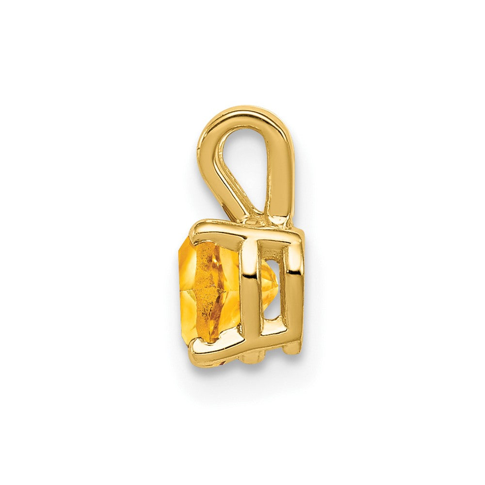 14K Gelbgold Herz-Anhänger mit Citrin, 5 mm